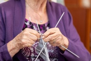 Woman knitting