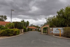 Main driveway into retirement village